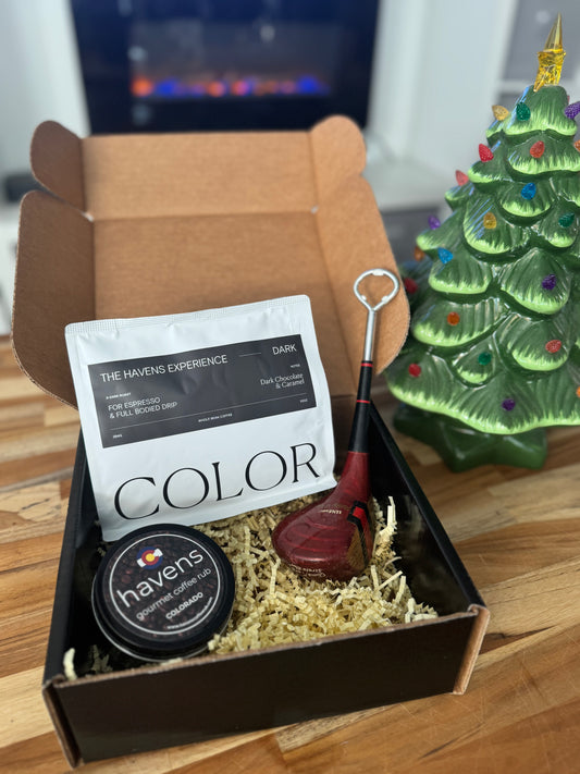 Colorado Gift Set: Golf Club Bottle Opener, Color Coffee x Havens + Havens Colorado Coffee Rub