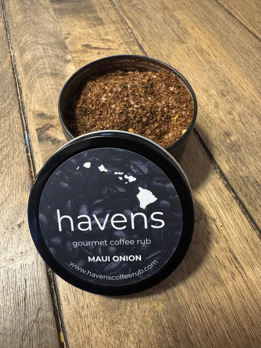 Maui Onion Havens 5 oz Gourmet Coffee Rub Tin